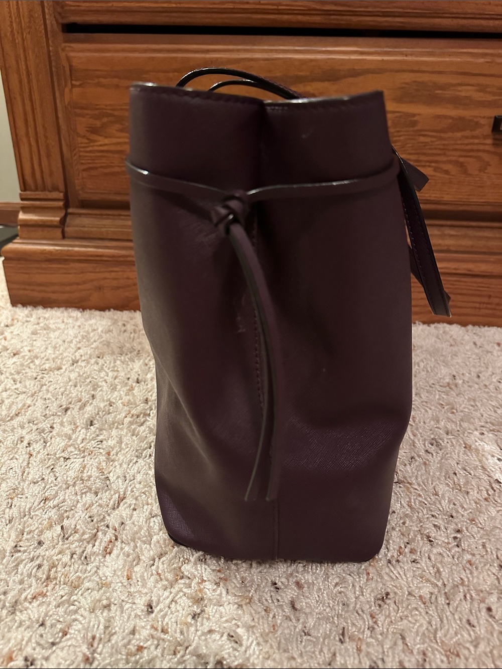 kate spade plum leather tote in wine - Picture 3 of 14